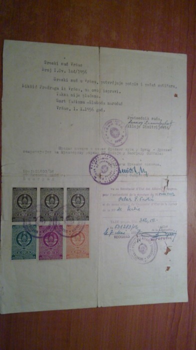 document yugoslavia 1957 6 timbre