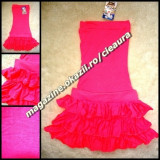 ROCHIE MINI FUCSIA ROZ FOSFORESCENT NEON FARA BRETELE 3 VOLANE 100% BUMBAC VARA PLAJA PISCINA CLUB COLECTIE NOUA ROCHITA ROCHII ROCHITE VOLANASE, Fuchsia, Orange