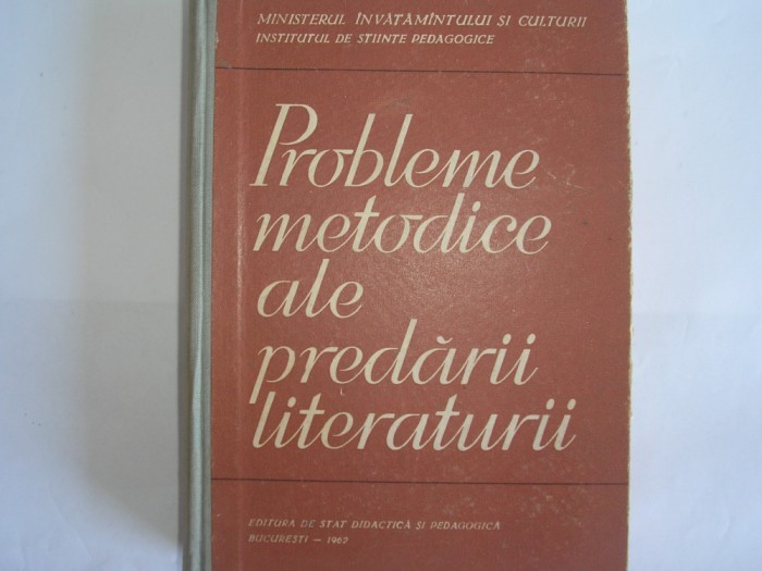 Probleme metodice ale predarii literaturii