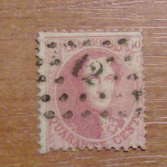 timbru 40 c rosu 1849 belgia dantelat