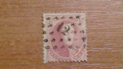 timbru 40 c rosu 1849 belgia dantelat foto