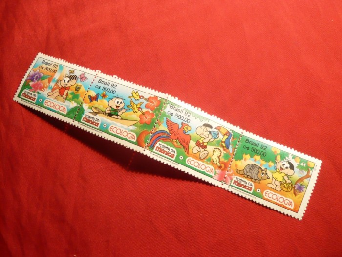 Serie -Straif 4 val. - Desene Animate- Ecologie 1992 Brazilia