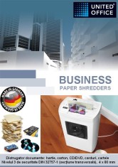 Distrugator documente, CD si carduri, UNITED OFFICE - Germany (paper shredder) foto