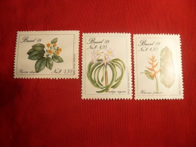 Serie- Flora braziliana 1989 Brazilia , 3 val. foto