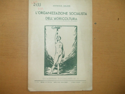 A. Valeri Quaderni Socialisti. L&amp;#039;organizzazione socialista dell&amp;#039;agricoltura 1945 foto
