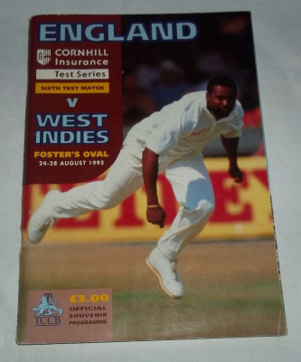 program meci cricket England - West Indies (1995) foto