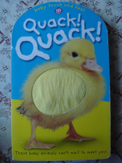 Carte educativa copii cartonata Quack Quack Touch and Feel Atinge si simte ilustrata foto