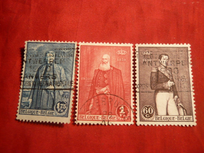 Serie 100 Ani Regat Belgia 1930 Belgia ,3 val. stamp.