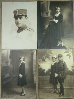 FOTOGRAFII VECHI DE COLECTIE - MILITAR - INCEPUT DE 1900 - LOT DE 4 BUC foto