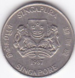 Moneda Singapore 20 Centi 1987 - KM#52 VF