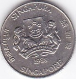 Moneda Singapore 20 Centi 1988 - KM#52 VF