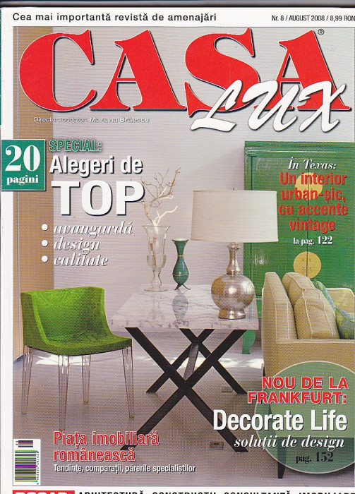 Revista Casa Lux, nr 8 August 2008