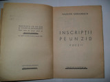 VALENTIN GRIGORESCU - Inscriptii pe un zid { cu ilustratii / 1947