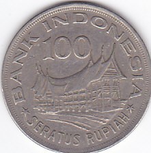 Moneda Indonezia 100 Rupii 1978 - KM#42 VF foto