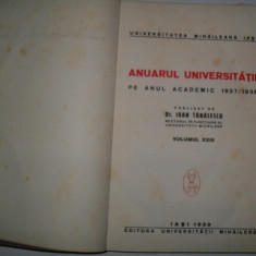 Anuarul Universitatii 1937/1938. Universitatea Mihaileana Iasi {1939}