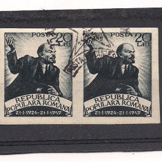 timbre-Romania 1949-- A 25 a ANIVERSARE A MORTII LUI V.I.LENIN.-serie stampilata NEDANTELAT