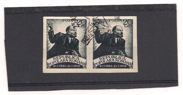 timbre-Romania 1949-- A 25 a ANIVERSARE A MORTII LUI V.I.LENIN.-serie stampilata NEDANTELAT