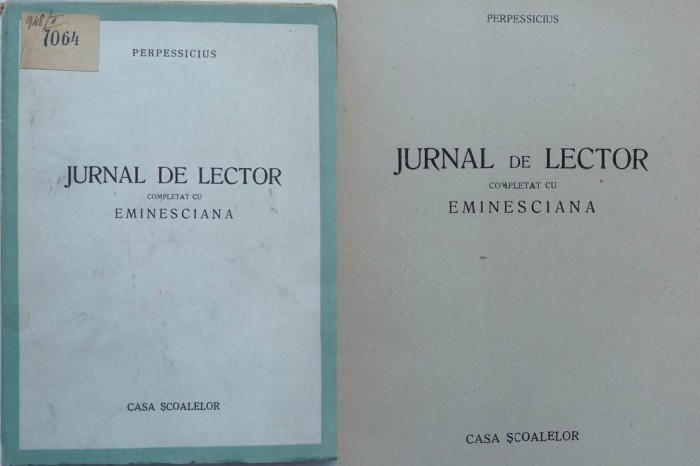 Perpessicius , Jurnal de lector , completat cu Eminesciana , 1944