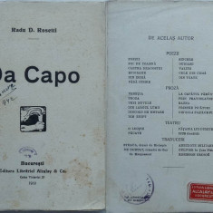 Radu D. Rosetti , Da Capo , 1919 , prima editie