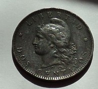 2 centavos 1893 Argentina foto