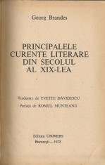 Georg Brandes - Principalele curente literare din secolul al XIX-lea