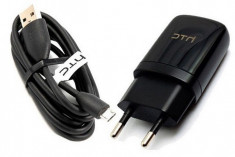 INCARCATOR HTC ChaCha DESIRE 310 ORIGINAL NOU FORMAT DIN 2 PARTI MUFA MICROUSB Cod HTC TC-E250+DC M410 5v 1000 mA foto