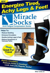 Sosete pt piciore obosite,pt varice,pt confort miracle socks foto