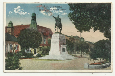 TARGU MURES : STATUIA LUI AVRAM IANCU - circulata 1931,timbre foto