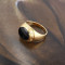 Frumos inel 9k gold filled, cu piatra neagra si desen grecesc, elegant si la moda, marimea 10