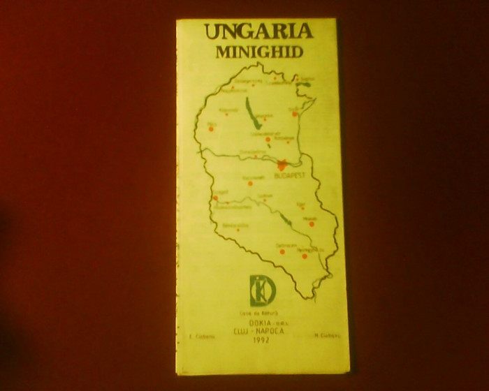 Ungaria minighid, harta turistica si rutiera pentru automobilisti