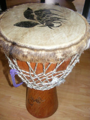 TOBA VECHE AFRICANA,Djembe,Profesionala,PIELE DE CAPRA,ORIGINAL,MARE,AFRICA foto