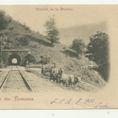 ROMANIA : TUNELUL DE LA BUSTENI - U.P.U.,clasica,circulata 1900,timbru