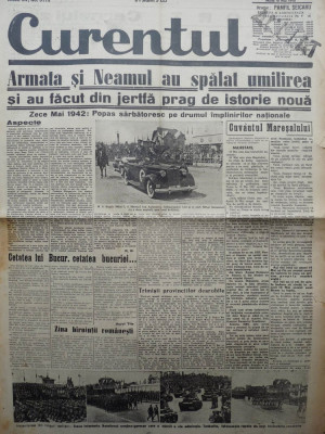 Ziarul Curentul , director Pamfil Seicaru , 12 mai 1942 , articole din razboi foto