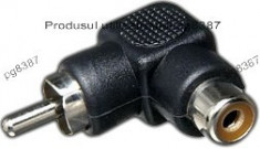 Adaptor RCA tata - RCA mama, la 90 de grade - 126662 foto