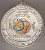 C174 Medalie BASCHET FEMININ JUNIORI 2009-2010 -CAMPIONATUL NATIONAL -panglica tricolora -marime circa 60x63 mm - aprox. 58 gr -starea care se vede