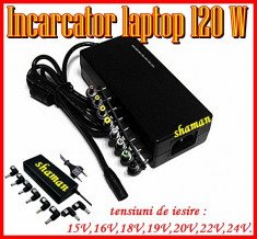 Incarcator Laptop Alimentator Auto Casa 120w Sursa Tensiune Universala foto