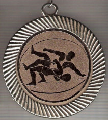 C176 Medalie LUPTE GRECO-ROMANE ? -panglica tricolora -marime circa 70x78 mm - aprox. 48 gr -starea care se vede foto