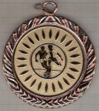 C178 Medalie FOTBAL -CAMPIONATUL BALCANIC 2000- (Federatia Bulgara de Fotbal) -marime circa 65x75 mm - aprox. 38 gr -starea care se vede