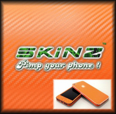 Folie CARBON 3D AIR-FREE PORTOCALIU,portocalie,husa tip skin,sticker protectie full-body,pentru toate modelele de telefoane si tablete din magazin foto