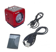 BOXA PORTABILA rosie acumulator intern MP3 PLAYER slot card usb si RADIO FM foto