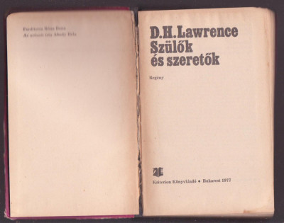 D.H. Lawrence - Szulok es szeretok (Lb. Maghiara) foto