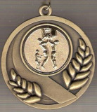 C188 Medalie CAMPIONATUL NATIONAL DE BASCHET JUNIORI II-EDITIA 2005/2006 -panglica tricolor-marime circa 49X54 mm - aprox. 30 gr -starea care se vede