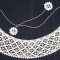 VINTAGE/Arta populara- GULER NOU, crosetat manual din fir macrame-bej deschis, anii `60,pt aplicat la bluze/rochii pt femei