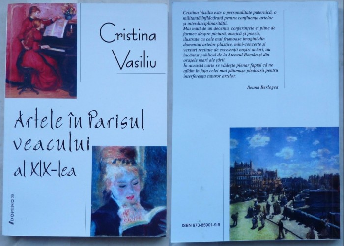 C. Vasiliu, Artele in Parisul sec. XIX - lea, 2002, autograf catre Andrei Blaier