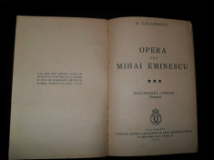 George Calinescu ,Opera lui Mihai Eminescu, 1935, vol 3 foto