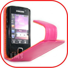 SAMSUNG S5600 PRESTON / S5600V BLADE HUSA DE PIELE ROZA NEAGRA ! foto