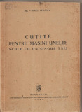 (C2168) CUTITE PENTRU MASINI UNELTE , SCULE CU UN SINGUR TAIS DE V. IRHASIU, INSTITUTUL DE DOCUMENTARE, BIBLIOGRAFIE SI EDITURA TEHNICA, BUC, 1949