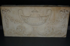 AMERICAN COLONIAL MANTEL-SECOLUL XVII -PIESA DECORATIVA DE SEMINEU DIN MARMURA-ANTIK,ANTIC,ANTIQUE foto