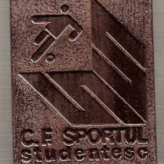 C194 Medalie Fotbal - C.F. SPORTUL STUDENTESC -FONDAT 1916 -marime circa 75X60 mm - aprox. 46 gr -starea care se vede