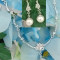 Set colier si cercei mireasa, &quot;Pearl and Austrian Crystal Wedding Jewelry Set &quot;/ Set bijuterii mireasa/Set perle